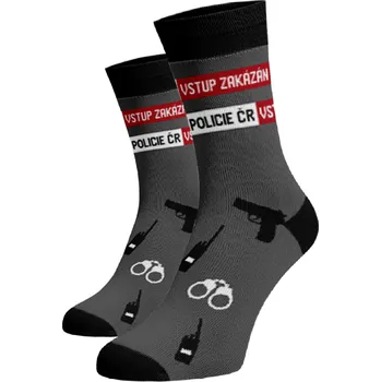 Pánské ponožky Veselé ponožky Policie Šedá Bavlna 45-46