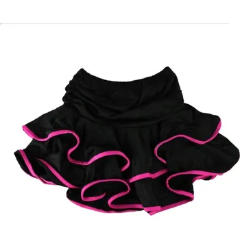 Dívčí sukně Sukně taneční s všitými kalhotkami černá s růžovým lemem