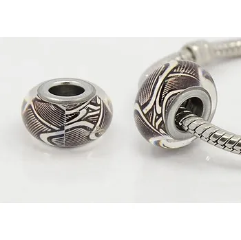 Korálek Korálek 27 ANY černá bílá užovka skleněný - TOPBEADS