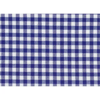 JAN peří Bavlněná látka Kanafas - kostka modro/bílá - Bavlněná látka Kanafas - kostka modro/bílá 1 m (140x100 cm)