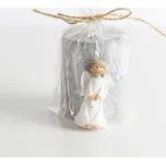 Přírodní vonná svíčka palmová - AROMKA - Dárkové balení váleček + soška andělíček Barevný: Šedá