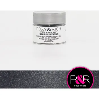 Potravinářské barvivo ROXY & RICH TŘPYTIVÝ PUDR - ČERNÝ TWINKLE BLACK 2,5g