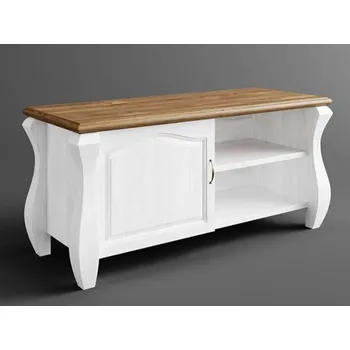 Obývací stěna Rustikální TV stolek AUSTIN Romance z masivu Barevné provedení: Bílá