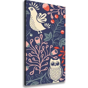 Obraz Vertikální Foto obraz na plátně Kohout slepice sova