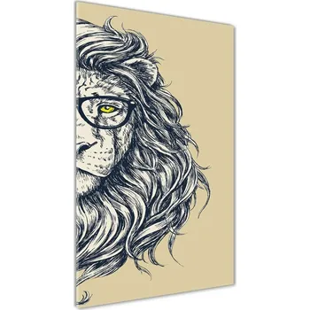 Obraz Foto obraz akryl do obýváku vertikální Hipsterský lev