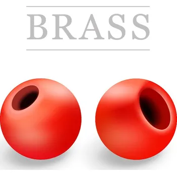 Brass Beads - klasické mosazné hlavičky Fluo Red 3,8mm
