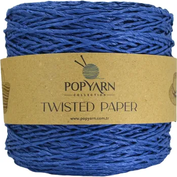 Příze POPYARN Papírová příze Twisted paper B532 - modrá, 250g 255m