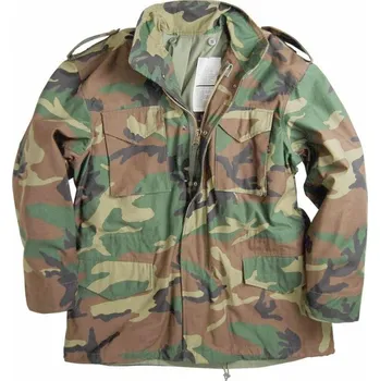 Polní bunda M65 - woodland - US ARMY - předepraná (Kvalitní army polní bundy pro muže - vojenská bunda. Originální, legendární, extremně trvanlivá polní bunda M65, používaná v Americké armádě. Polní bunda je určená pro tři roční období ( jaro, podzim, zim