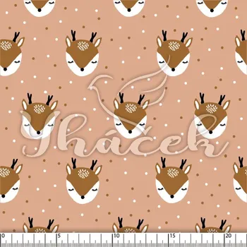 Zakázkový tisk, softshell, kočárkovina... Koloušek a puntíčky na růžové Látky k tisku: Kočárkovina