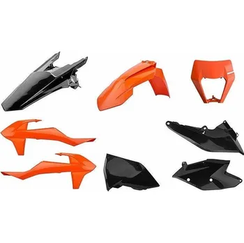 POLISPORT kompletní plasty KTM EXC/EXCF 17-19, barva OEM (18) s krytem světla předního (8666700001 oranžová) KTM EXC 250 rok 17-19