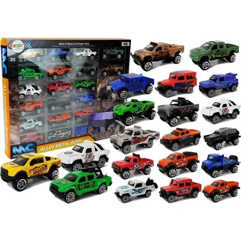 autíčko LEAN Toys Sada barevných terénních džípů 20 kusů