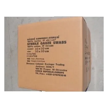 Kompresy z gázy - sterilní, klinické bal. 8 vrstev, 17 nití 7,5 x 7,5