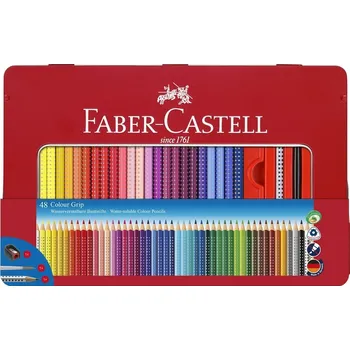 Pastelka Faber-Castell Pastelky Grip 2001 plechová krabička 48 barev