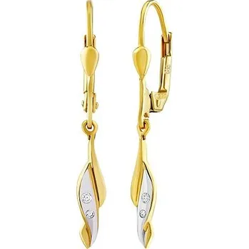Náušnice Zlaté visací náušnice Lea se Brilliance Zirconia PRG0572EGY