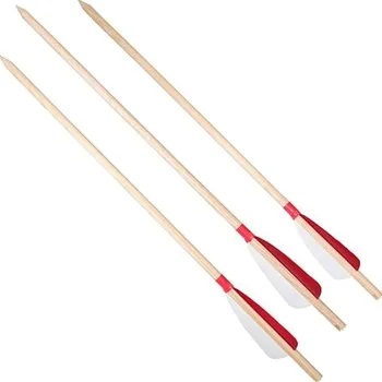 Karnevalový doplněk imago Šíp dřevěný, péřové letky - k dětskému luku