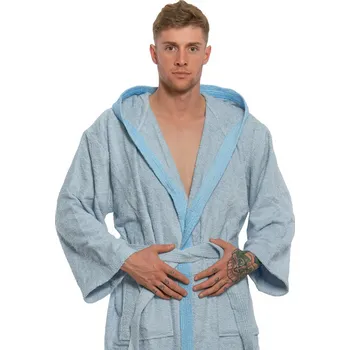 Pánský župan Pánský župan s kapucí 07 Blue Grey S