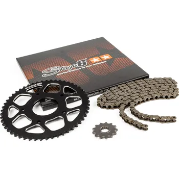 Řetězová sada 14x53 - 420 Stage6 alu CNC černá Peugeot / Rieju