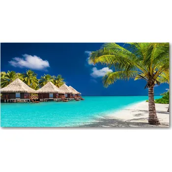 Obraz Foto-obrah sklo tvrzené Maledivy bungalovy