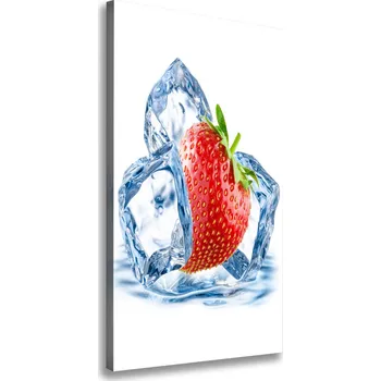 Obraz Vertikální Foto obraz na plátně Jahoda a led