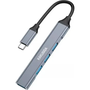 USB hub KAKU | KAKU KSC-752 HUB adaptér USB-C - 3x USB 2.0 / USB 3.0, šedý