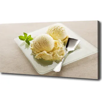 Obraz Foto obraz na plátně do obýváku Zmrzlina na talíři