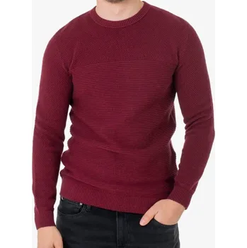 Dámská móda TOM TAILOR SVETR S PLASTICKÝM VZOREM-BORDO