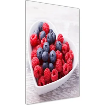 Obraz Vertikální Fotoobraz na skle Malina a jahody