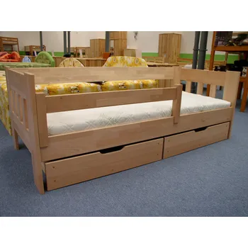 Dětská zábrana Zábrana na postel - na bočnice 3 cm - buk Odstín moření: Kaštan