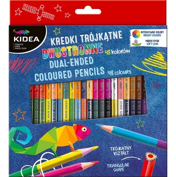 Kresba KIDEA Trojhranné pastelky Kidea – oboustranné, 48 barev 24 ks - **48 barev**