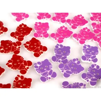 Knoflík Knoflík dětský - kočička růžová