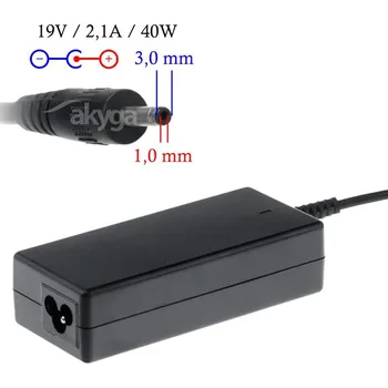 Adaptér k notebooku Napájecí zdroj Akyga AK-ND-22 19V/2.1A 40W 3.0x1.0mm konektor - neoriginální (AC adaptér, nabíječka, napájecí zdroj vhodný pro vybrané notebooky Samsung NP530, NP900, NS310, XE500, XE700 a další)