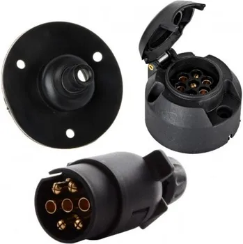 Auto elektroinstalace Háková Zásuvka S Krytem + Plastová Zástrčka 7pinový Přívěs MZR 69816