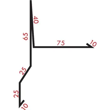 Štítové lemování rš.: 250 mm 3 m / titanzinek