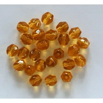 Korálek Korálky broušené/ohňovky - hnědá medová > Ø12mm (8 kusů)