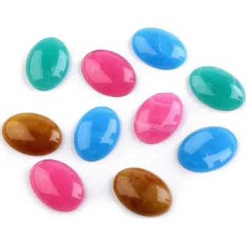 Kabošon 18x25 mm - zelený tyrkys (2 kusy)