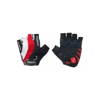 Cyklistické rukavice Force rukavice Stripes Gel červená vel. S