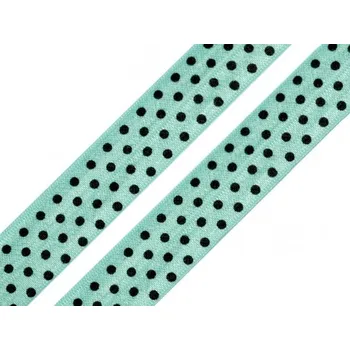 Textilní guma Lemovací pruženka s puntíky - zelená