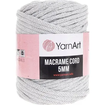 Příze YarnArt Příze Macrame Cord 756, 5 mm - světle šedá
