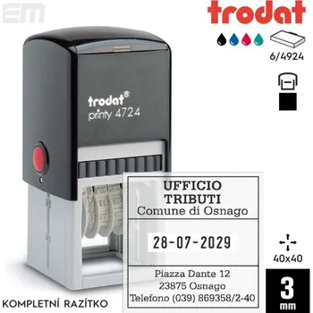 Razítko Razítko Trodat 4724 [40x40mm] s datem - kompletní razítko