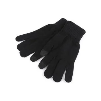 Rukavice Rukavice celoprsté černé pletené (touch screen)