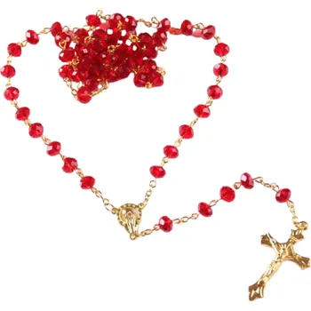 Růženec Amparo Miranda® Skleněný růženec Red Crystal