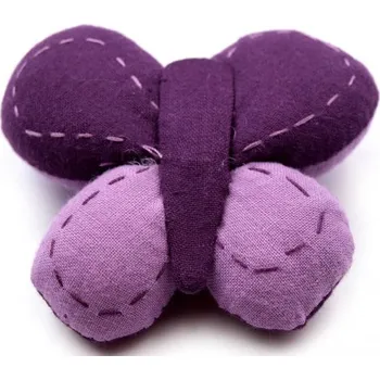 Brož Textilní brož MOTÝL - fialová