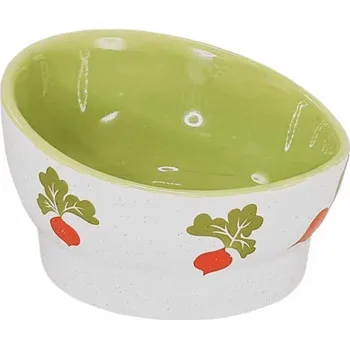 Miska pro psa Keramická miska NOBBY pro hlodavce ergonomicky tvarovaná ředkvičky 11x7cm (180ml)