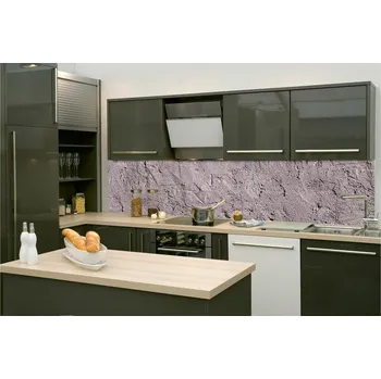 Tapeta DIMEX | Fototapeta do kuchyně Rustikální tmavá štuka KI-260-153 | 260 x 60 cm | hnědá, šedá + Samolepicí fototapeta za kuchyňskou linku DIMEX Rustikální tmavá štuka v šíři 260 cm