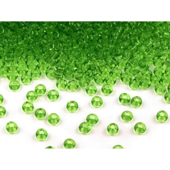 Dětské navlékací korálky Rokajl PRECIOSA zelená průhledná > (10/0) Ø2,3mm (sáček 20g)