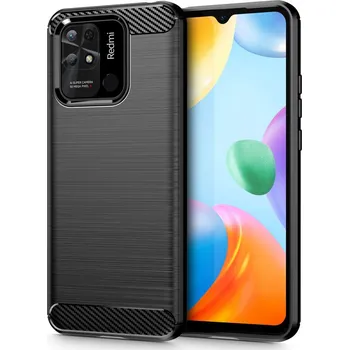 Pouzdro na mobilní telefon Tech Protect TPUCarbon pro Xiaomi Redmi 10C černé