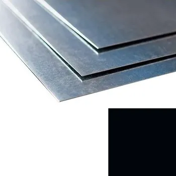 Plech Tabule pozink 0,5 x 1250 x 2000 mm oboustranná s fólií PES RAL 9005 černá oboustranná s folií