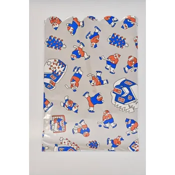 Dárková krabička Vánoční celofánový sáček - sněhuláci, modro-červený 21,3x32,5 cm (121451 001 sáček modro-červ. S)