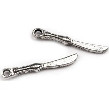 Přívěsek Přívěsek kovový - příbor - NŮŽ 3x21mm