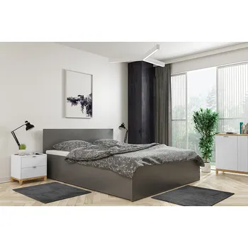 Postel BMS Group Manželská postel s vysokonou nosností Panama bez matrace 200x140 grafit (rošt zdarma)